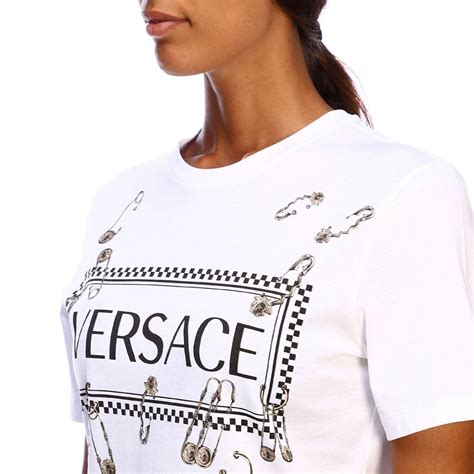 versace women's white t shirt|Versace sweatshirts for women.